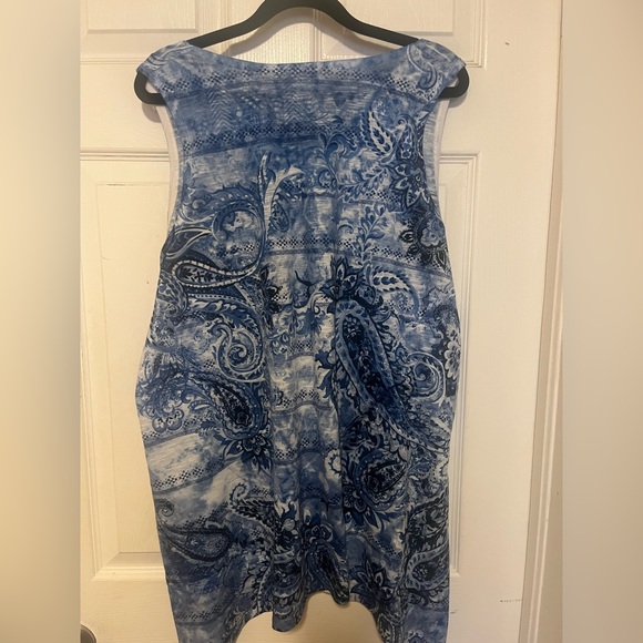 Time and Tru Blue Patterned Dress - Picture 2 of 4